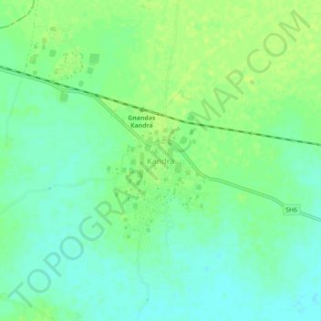 Mappa topografica Kandra, altitudine, rilievo