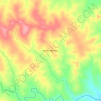 Mappa topografica Vereda Malhada, altitudine, rilievo