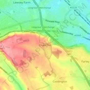 Mappa topografica Chaul End, altitudine, rilievo