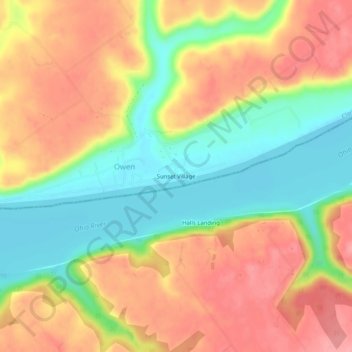 Mappa topografica Sunset Village, altitudine, rilievo