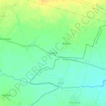 Mappa topografica Bor Baori, altitudine, rilievo
