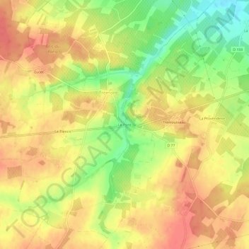 Mappa topografica Le Pont, altitudine, rilievo