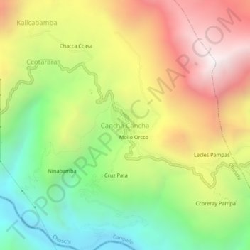 Mappa topografica Cancha Cancha, altitudine, rilievo