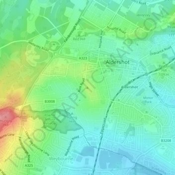 Mappa topografica Cargate Hill, altitudine, rilievo