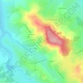 Mappa topografica La Marne Perau, altitudine, rilievo