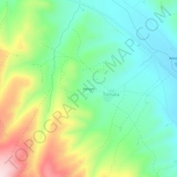 Mappa topografica Incuyo, altitudine, rilievo