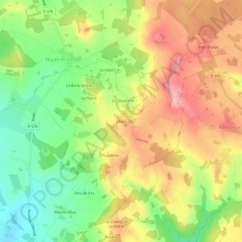 Mappa topografica Clotte, altitudine, rilievo