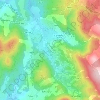 Mappa topografica La Combelle, altitudine, rilievo