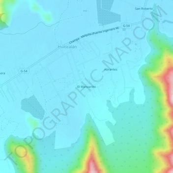 Mappa topografica El Manzanito, altitudine, rilievo
