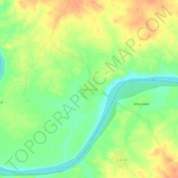 Mappa topografica Jakhmoli, altitudine, rilievo