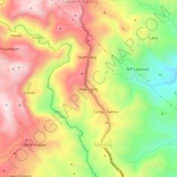 Mappa topografica New Lajog, altitudine, rilievo
