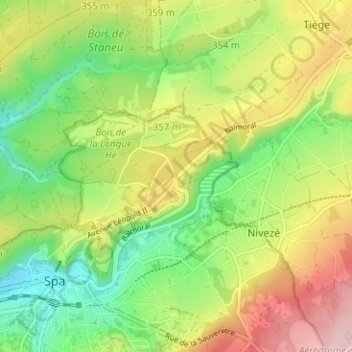 Mappa topografica Balmoral, altitudine, rilievo
