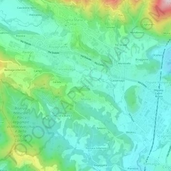 Mappa topografica Sara, altitudine, rilievo