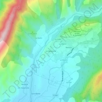 Mappa topografica Le Mousteiret, altitudine, rilievo