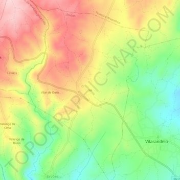 Mappa topografica Sá, altitudine, rilievo