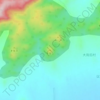 Mappa topografica 紫金山, altitudine, rilievo