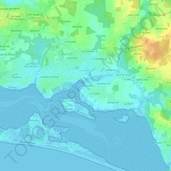 Mappa topografica Sébastopol, altitudine, rilievo