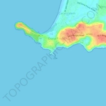 Mappa topografica Dona Paula, altitudine, rilievo