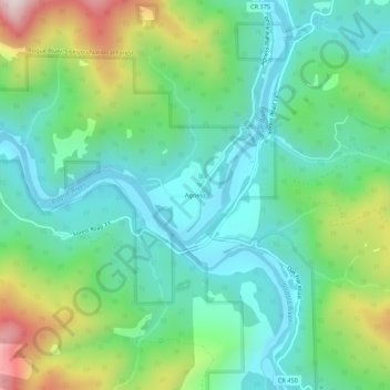 Mappa topografica Agness, altitudine, rilievo