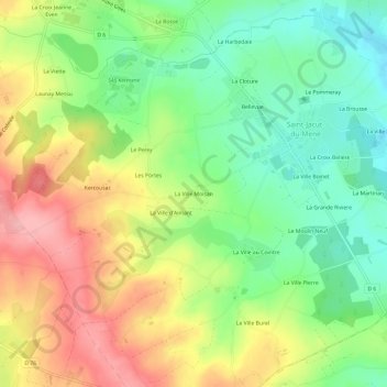 Mappa topografica La Ville Moisan, altitudine, rilievo