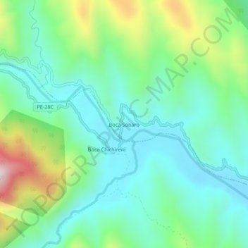 Mappa topografica Boca Sonaro, altitudine, rilievo