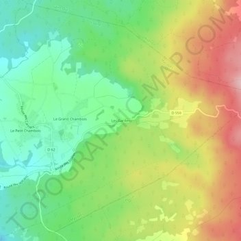 Mappa topografica Les Gardes, altitudine, rilievo