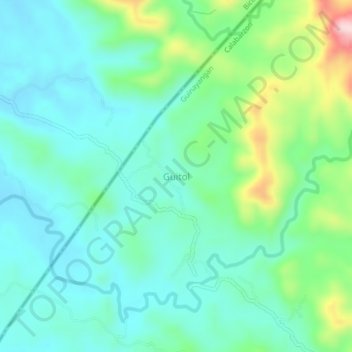 Mappa topografica Guitol, altitudine, rilievo