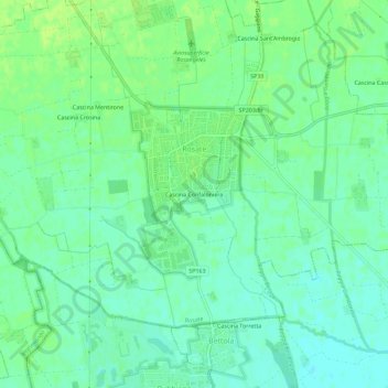 Mappa topografica Cascina Confaloniera, altitudine, rilievo