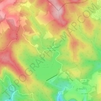 Mappa topografica Laprade Basse, altitudine, rilievo