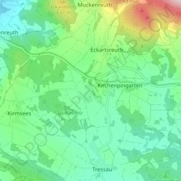 Mappa topografica Reislas, altitudine, rilievo