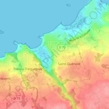 Mappa topografica Bel Air, altitudine, rilievo