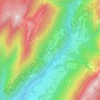 Mappa topografica Noire Combe, altitudine, rilievo