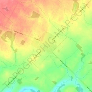 Mappa topografica Alma, altitudine, rilievo