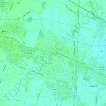 Mappa topografica Sarmeola, altitudine, rilievo