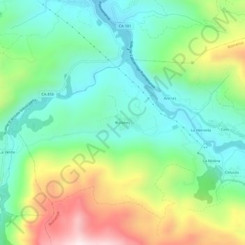Mappa topografica Riclones, altitudine, rilievo