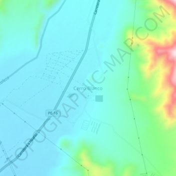 Mappa topografica Cerro Blanco, altitudine, rilievo