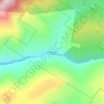 Mappa topografica Peekamoose, altitudine, rilievo