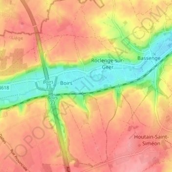 Mappa topografica Once, altitudine, rilievo