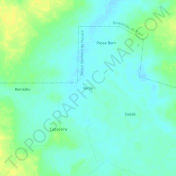 Mappa topografica Varão, altitudine, rilievo