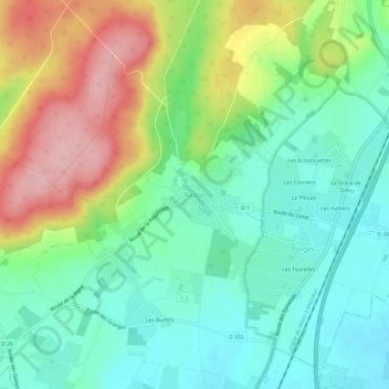 Mappa topografica Radon, altitudine, rilievo