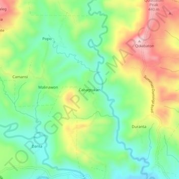 Mappa topografica Cabagtukan, altitudine, rilievo