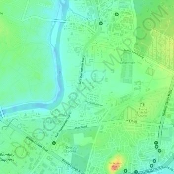 Mappa topografica Phulenagar, altitudine, rilievo