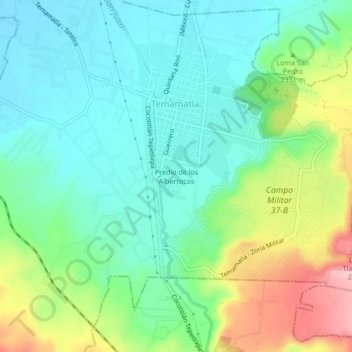 Mappa topografica Predio de los Albertocos, altitudine, rilievo