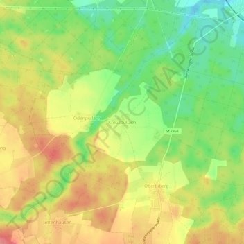 Mappa topografica Kreuzpullach, altitudine, rilievo