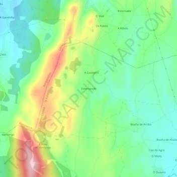 Mappa topografica Esternande, altitudine, rilievo