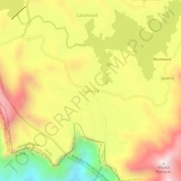 Mappa topografica Samrad, altitudine, rilievo