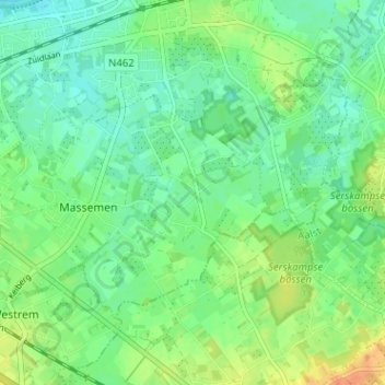 Mappa topografica Kortenbos, altitudine, rilievo