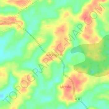 Mappa topografica Metyikpwale, altitudine, rilievo