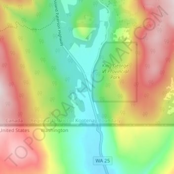 Mappa topografica Paterson, altitudine, rilievo