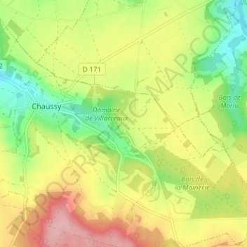 Mappa topografica La Bergerie, altitudine, rilievo